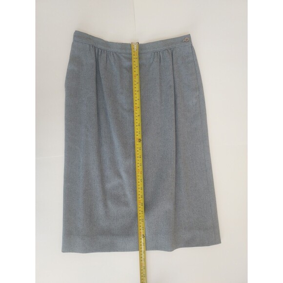 Vintage 1990s Ladies Gray Pendleton Wool Lined Skirt Size 12 Midi Professional - Picture 4 of 8